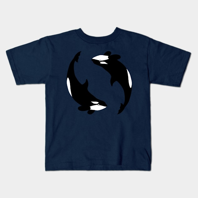 Orca pair Kids T-Shirt by lorendowding